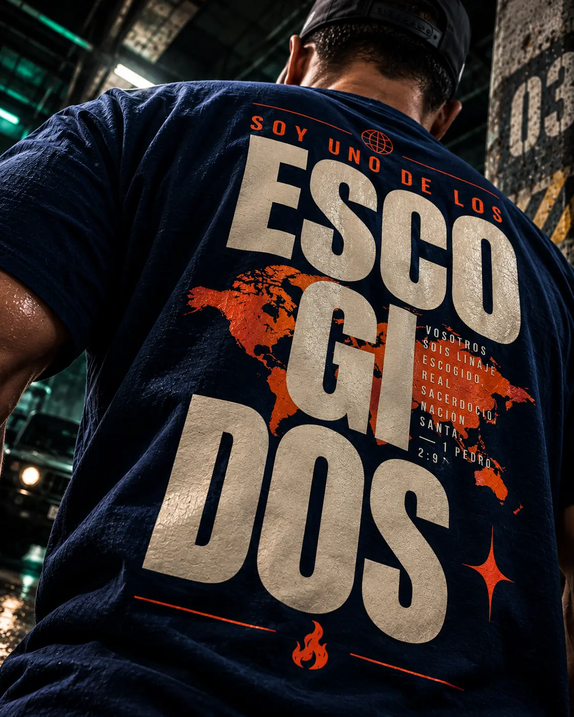 Camiseta con diseño cristiano Escogidos