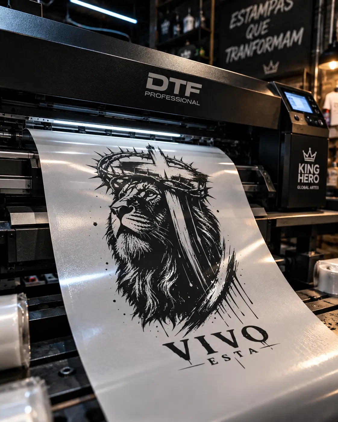 Diseño cristiano de león preparado para impresión